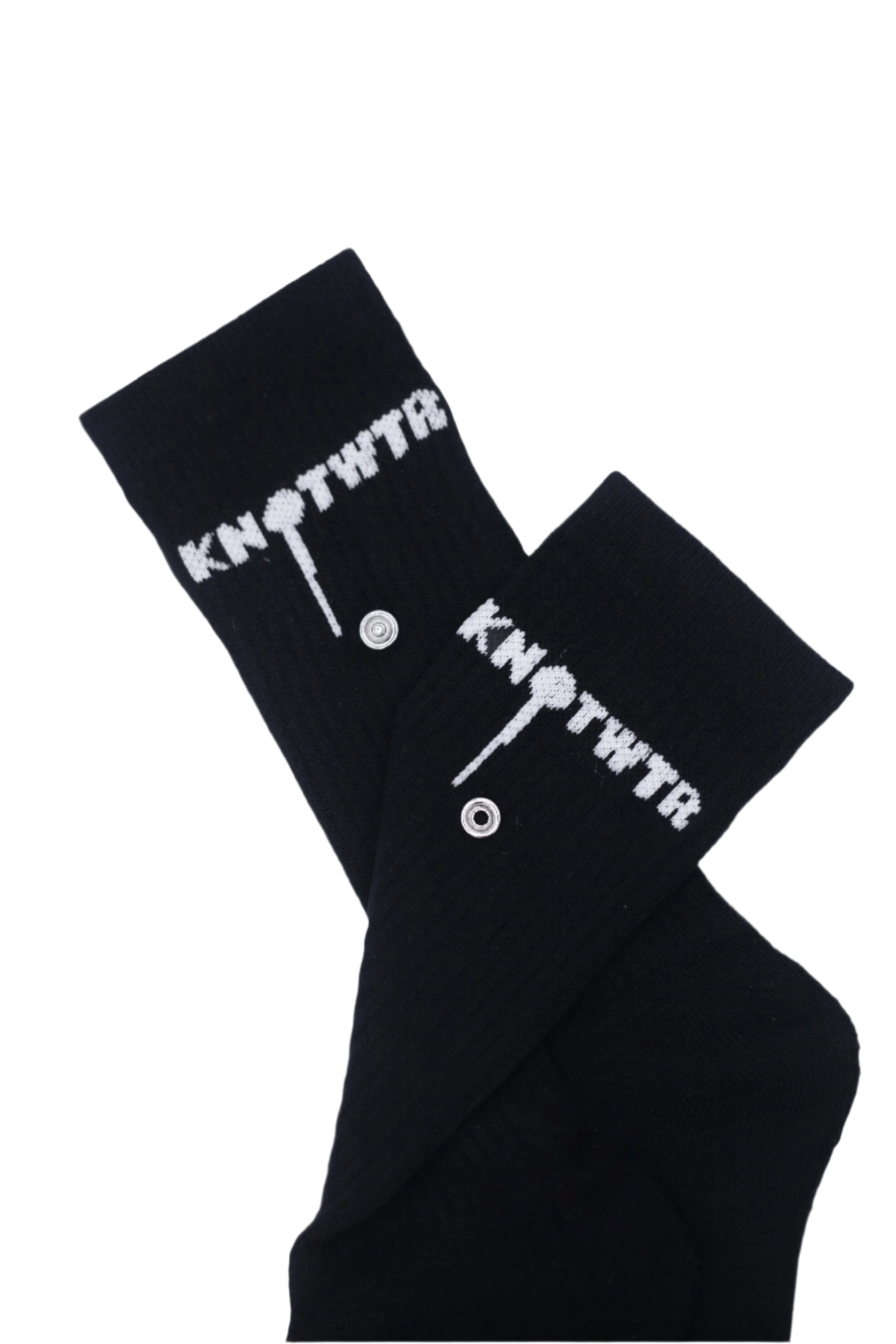 Black Metal Button Socks